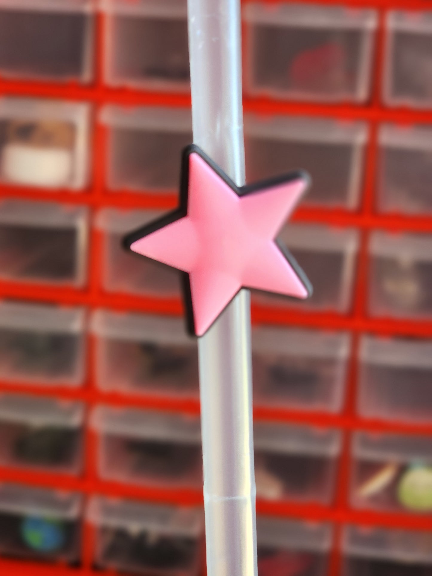 Straw Topper Pink Star